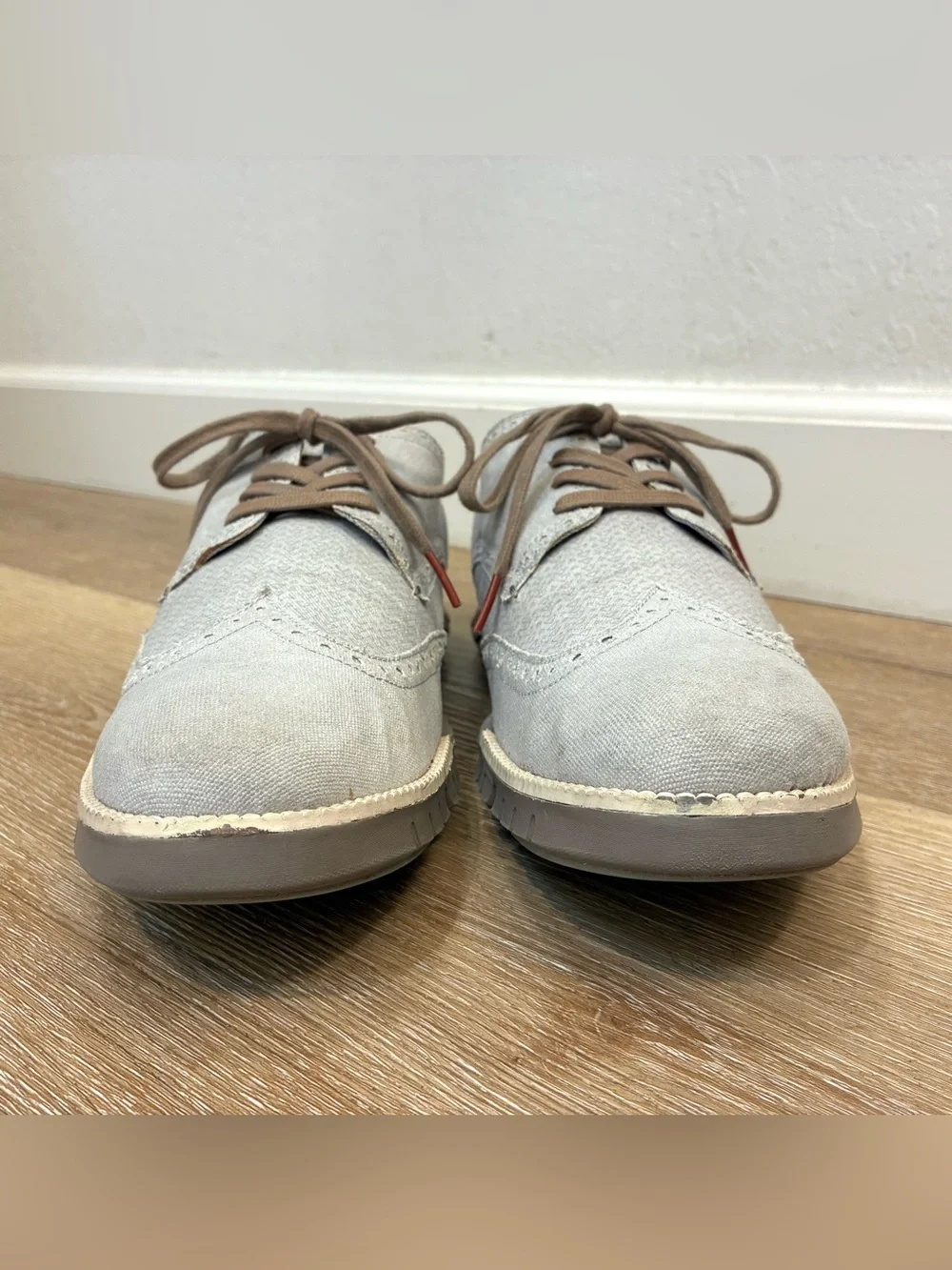 Cole Haan ZERØGRAND Wingtip Oxford Shoes Light Gray Men’s Size 11 M